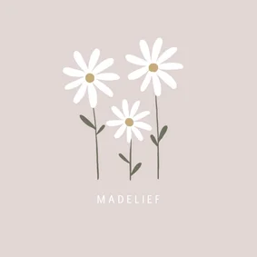 Geboortekaartje madeliefjes gezin