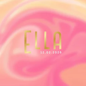 Geboortekaartje roze goud modern abstract holografisch