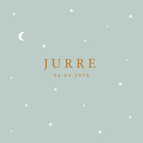 Geboortekaartje sterren maan stijlvol jongen