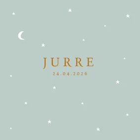 Geboortekaartje sterren maan stijlvol jongen