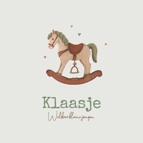 Geboortekaartje vintage hobbelpaard speelgoed hip