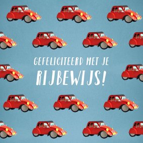 Gefeliciteerd met je rijbewijs rode eend