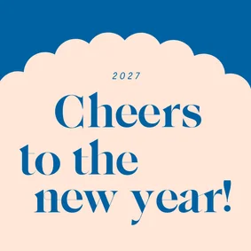 Gekleurde nieuwjaarskaart cheers to the new year