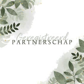 Geregistreerd partnerschap botanisch & waterverf trouwkaart