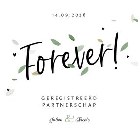 Geregistreerd partnerschap hip blaadjes eco stijlvol