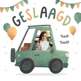 Geslaagd auto rijbewijs foto slingers foto ballonnen