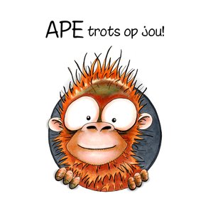 Geslaagd kaart apetrots