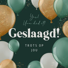 Geslaagd kaart ballonnen feestelijk you did it trots