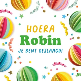 Geslaagd kaart confetti en feestversiering