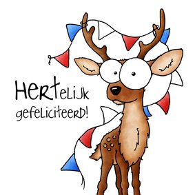 Geslaagd kaart hert hertelijk gefeliciteerd