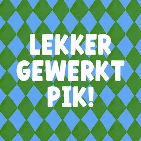Geslaagd kaart lekker gewerkt pik ruitjes diploma
