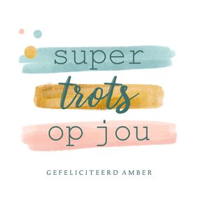 Geslaagd kaart met verfstrepen