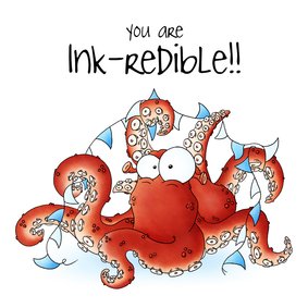 Geslaagd kaart octopus - You are Ink-redible!