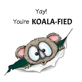 Geslaagd kaart you're koala-fied