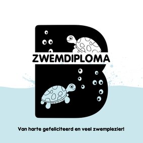 Geslaagd kaart zwemdiploma B opspattend water