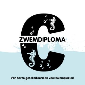 Geslaagd kaart zwemdiploma C opspattend water