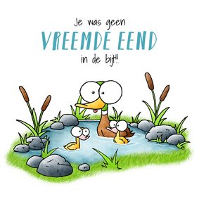 Geslaagd kaart zwemdiploma - Geen vreemde eend in de bijt!