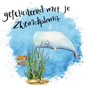 Geslaagd kaarten walvis zwemdiploma A,B,C of anders