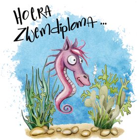 Geslaagd kaarten zeepaardje zwemdiploma A,B,C of anders