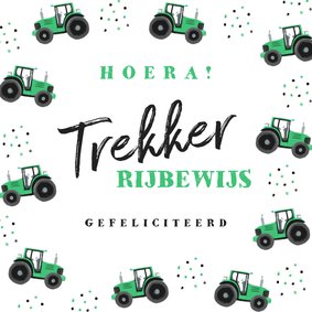 Geslaagd tractor rijbewijs hip confetti foto groen