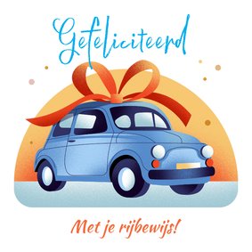 Geslaagd voor rijbewijs met auto en strik