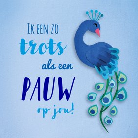 Geslaagdkaart zo trots als een pauw