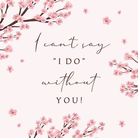 Getuige kaart lente kersenbloesem romantisch