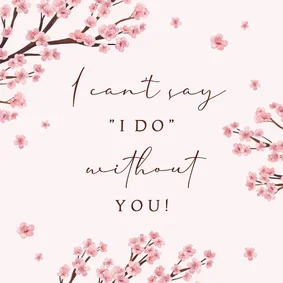 Getuige kaart lente kersenbloesem romantisch