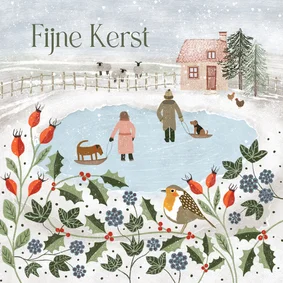 Gezellige kerstsfeer kerstkaart