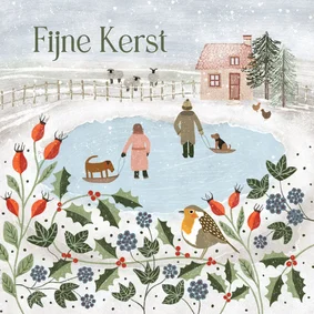 Gezellige kerstsfeer kerstkaart