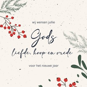 Gods liefde hoop en vrede - nieuwjaarskaart