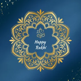 Gouden mandala met Ganesha icoon wenskaart