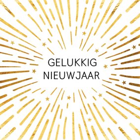 Gouden vuurwerk nieuwjaarskaart