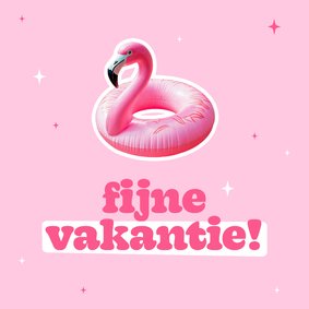 Grappig vakantiekaartje flamingo fijne vakantie