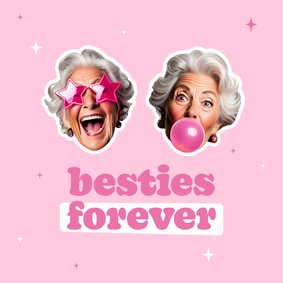 Grappig valentijnskaartje besties forever