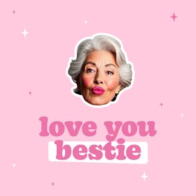 Grappig valentijnskaartje love you bestie 