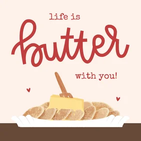 Grappig valentijnskaartje poffertjes life is butter with you