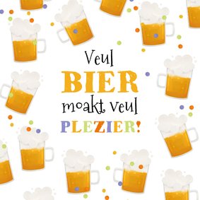 Grappige carnavalskaart bier confetti humor