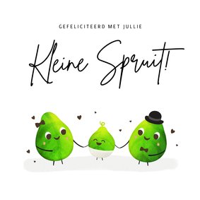 Grappige felicitatiekaart geboorte met kleine spruit 