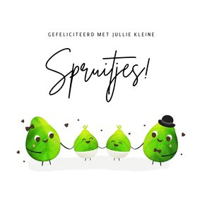 Grappige felicitatiekaart tweeling met 2 kleine spruitjes