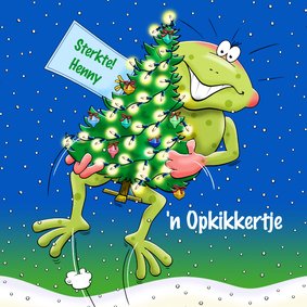 Grappige Kerst-beterschapskaart voor tijdens de feestdagen