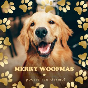 Grappige kerstkaart met grote foto verstuurd door je hond