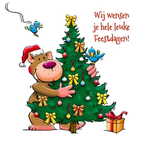 Grappige kerstkaart voor kleinkind van opa en oma