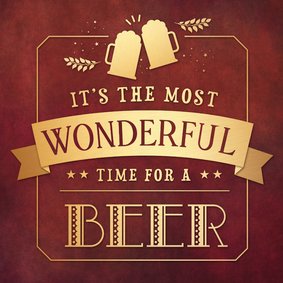 Grappige kerstkaart - Wonderful time for a beer