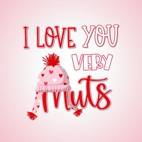 Grappige liefdekaart I love you very muts illustratie