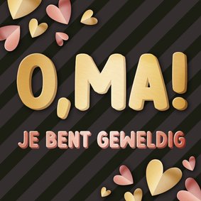 Grappige O, ma! moederdagkaart voor een moeder en oma