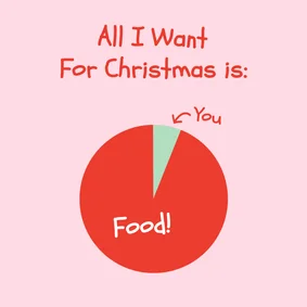 Grappige roze kerstkaart all I want for christmas