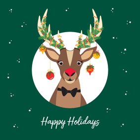 Grappige Rudolf het Rendier wenst je een fijne feestdagen