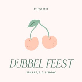 Grappige uitnodiging dubbel feest met kersje samen jarig