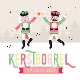 Grappige uitnodiging zakelijke kerstborrel met notenkrakers